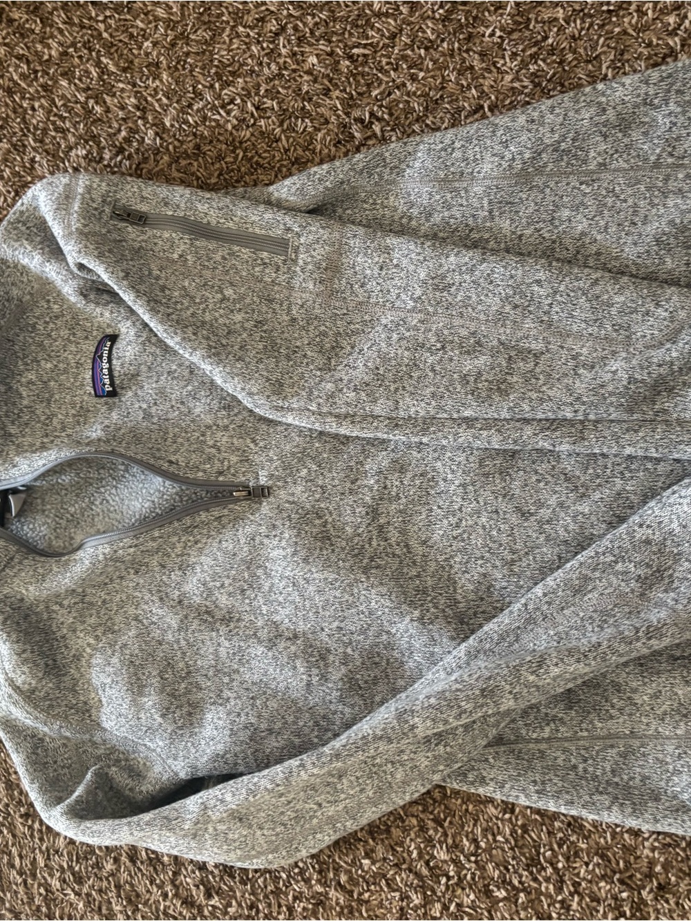 Patagonia Light Gray Half-Zip Fleece Pullover